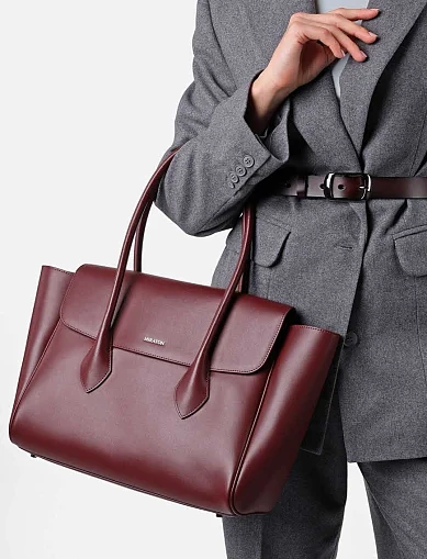 Жіноча сумка шкіряна бордова(LB-25414) - фото 1 - Miraton