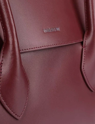 Жіноча сумка шкіряна бордова(LB-25414) - фото 5 - Miraton