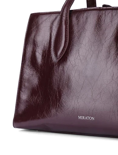 Женская сумка кожаная бордовая - фото 5 - Miraton