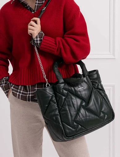 Женская сумка кожаная черная - фото 2 - Miraton