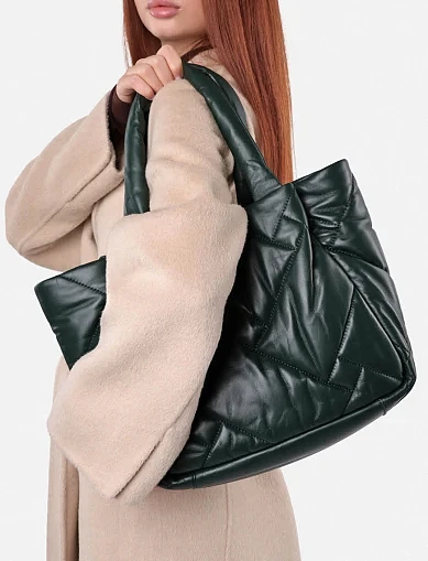 Женская сумка кожаная зеленая - фото 2 - Miraton