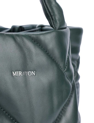 Женская сумка кожаная зеленая - фото 5 - Miraton