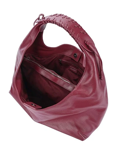 Женская сумка кожаная бордовая - фото 6 - Miraton