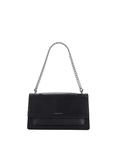 Женская сумка через плечо кожаная черная - фото 1 - Miraton