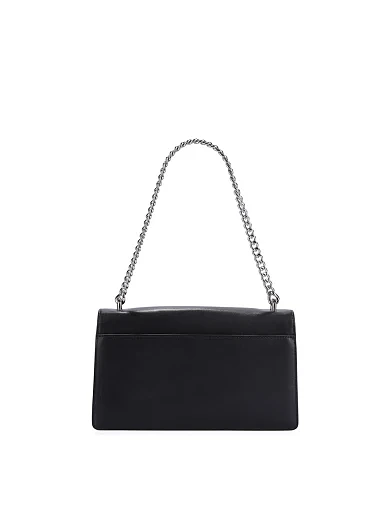 Женская сумка через плечо кожаная черная - фото 4 - Miraton