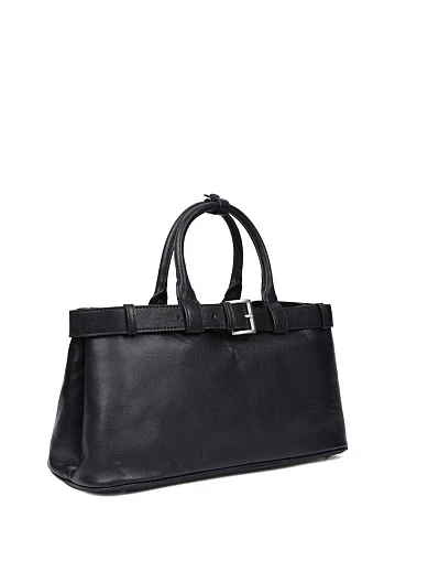 Жіноча сумка шкіряна чорна(5563-1) - фото 3 - Miraton