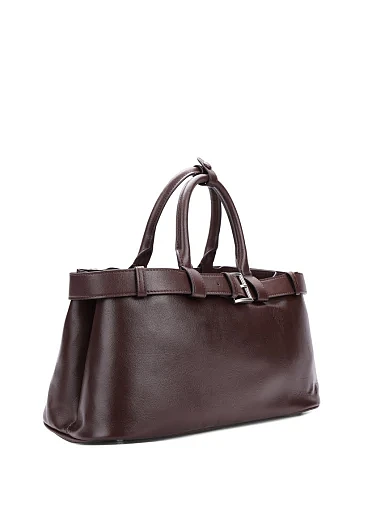 Женская сумка кожаная коричневая - фото 2 - Miraton