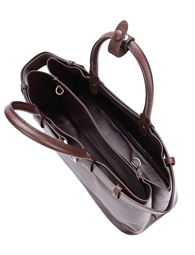 Женская сумка кожаная коричневая - фото 6 - Miraton