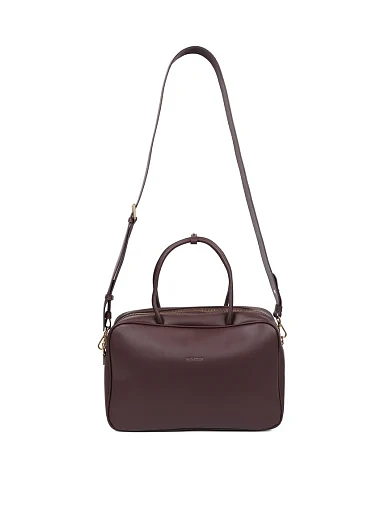 Женская сумка тоут кожаная коричневая - фото 7 - Miraton