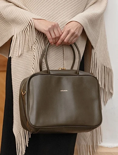Жіноча сумка тоут шкіряна зелена(87117-2) - фото 9 - Miraton