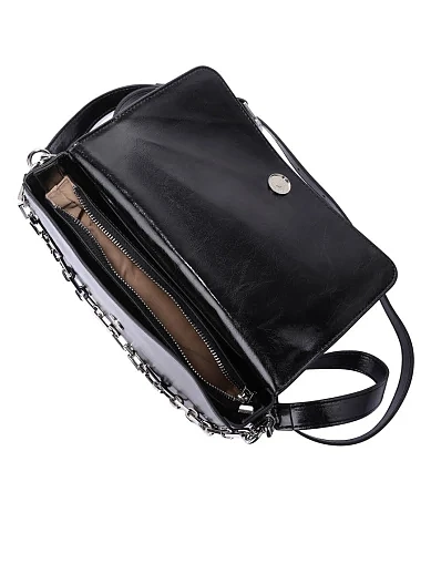 Жіноча сумка через плече шкіряна чорная(8801-1) - фото 5 - Miraton