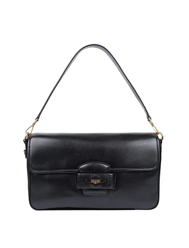 Жіноча сумка через плече шкіряна чорна(8893-1) - фото 1 - Miraton