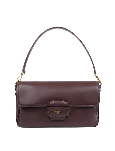 Женская сумка через плечо кожаная коричневая - фото 1 - Miraton