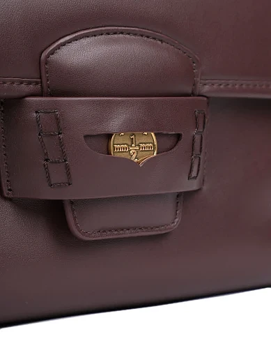 Женская сумка через плечо кожаная коричневая - фото 4 - Miraton