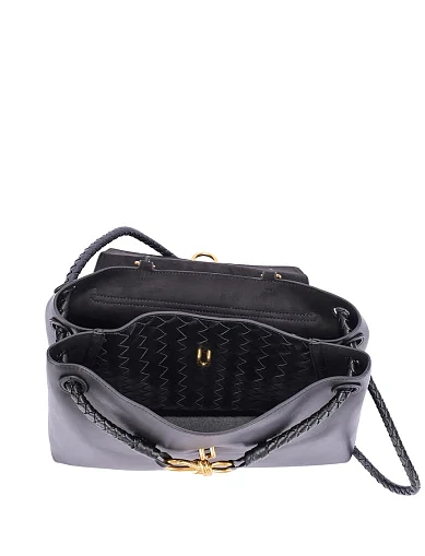 Жіноча сумка шкіряна чорна(9048-1) - фото 6 - Miraton