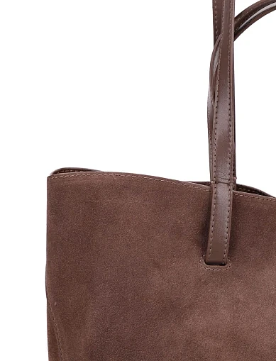 Жіноча сумка тоут замшева бежева(98012-2 FW25-26) - фото 5 - Miraton