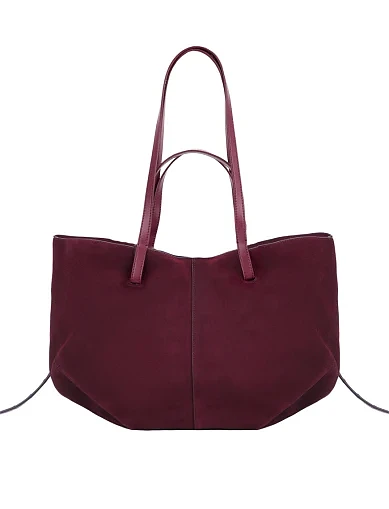 Женская сумка тоут замшевая бордовая - фото 1 - Miraton