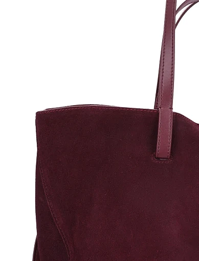 Женская сумка тоут замшевая бордовая - фото 5 - Miraton