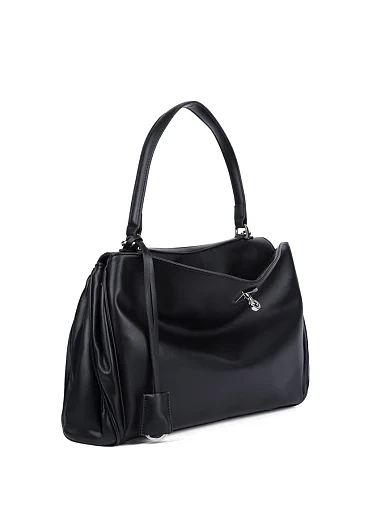 Женская сумка кожаная черная - фото 3 - Miraton