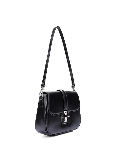 Женская сумка кросс-боди кожаная черная - фото 2 - Miraton