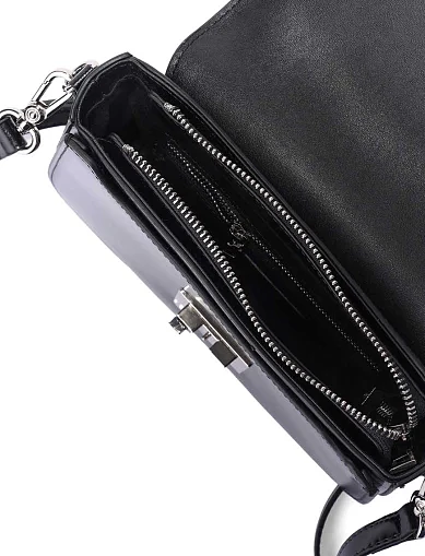 Женская сумка кросс-боди кожаная черная - фото 5 - Miraton