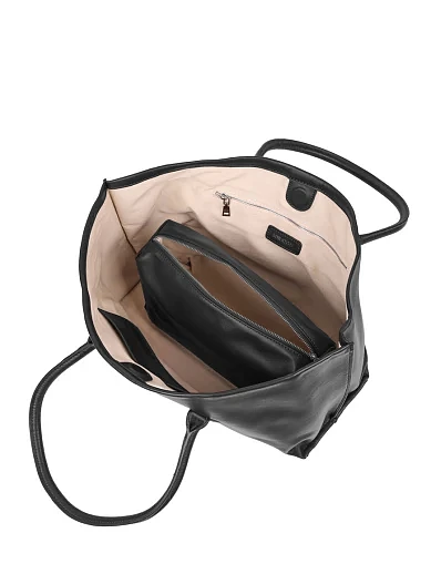 Жіноча сумка шкіряна чорна(3025) - фото 6 - Miraton