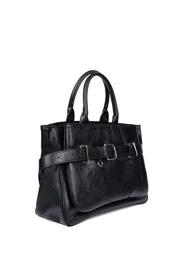 Женская сумка кожаная черная - фото 3 - Miraton