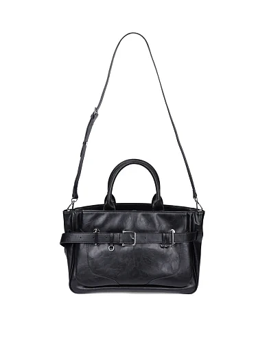 Женская сумка кожаная черная - фото 6 - Miraton