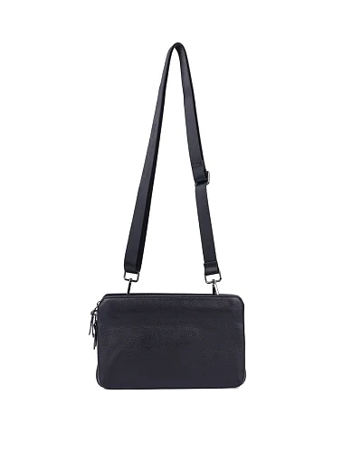 Чоловіча сумка через плече шкіряна чорна (2302-2) - фото 4 - Miraton