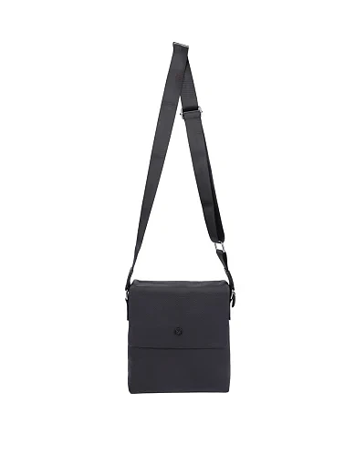 Мужская сумка мессенджер кожаная черная - фото 6 - Miraton