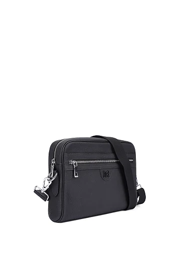 Чоловіча сумка крос-боді шкіряна чорна (88180-1) - фото 2 - Miraton