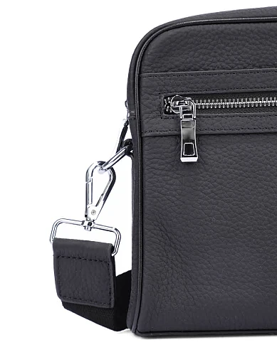 Чоловіча сумка крос-боді шкіряна чорна (88180-1) - фото 4 - Miraton