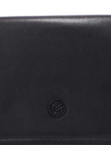 Чоловіча сумка месенджер шкіряна чорна (1610-4) - фото 5 - Miraton