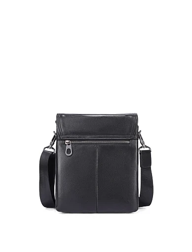 Чоловіча сумка месенджер шкіряна чорна (313-1) - фото 3 - Miraton