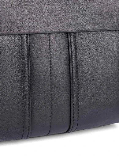 Чоловіча сумка месенджер шкіряна чорна (313-1) - фото 4 - Miraton