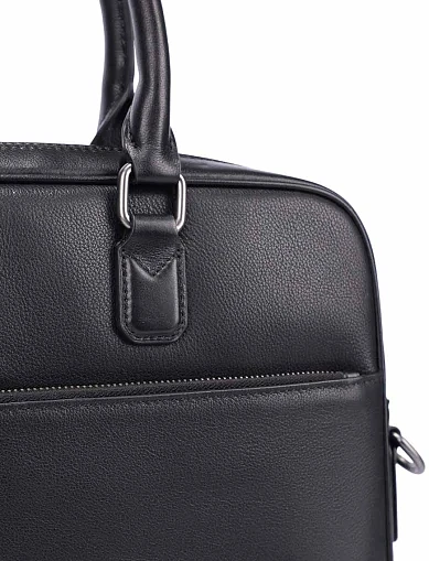 Мужской портфель кожаный черный - фото 4 - Miraton