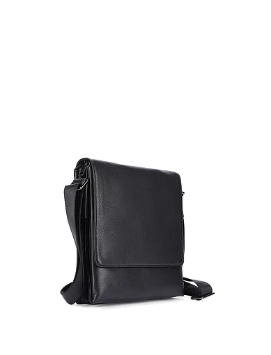 Мужская сумка мессенджер кожаная черная - фото 2 - Miraton