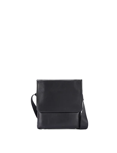 Чоловіча сумка месенджер шкіряна чорна (2165) - фото 1 - Miraton