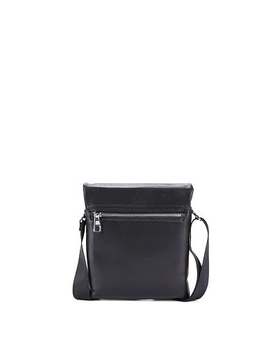 Чоловіча сумка месенджер шкіряна чорна (2165) - фото 3 - Miraton