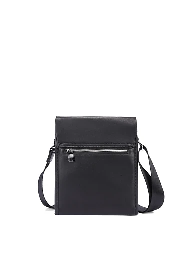 Мужская сумка мессенджер кожаная черная - фото 3 - Miraton