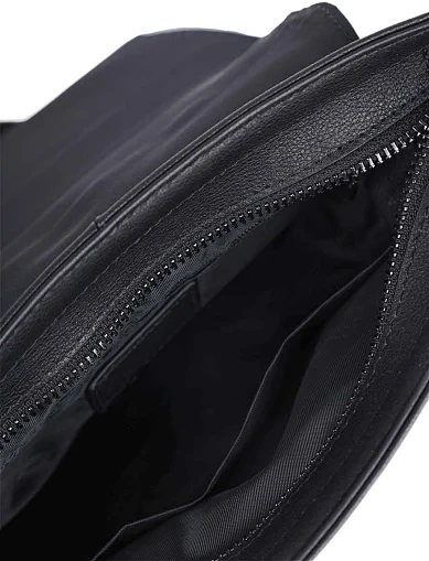 Чоловіча сумка месенджер шкіряна чорна (2151-1) - фото 4 - Miraton