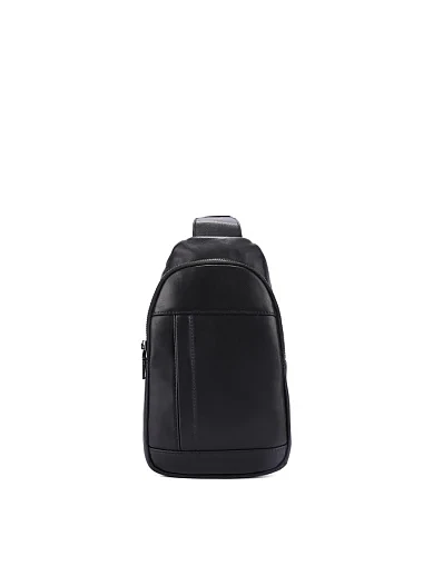 Чоловіча сумка шкіряна чорна (6537) - фото 1 - Miraton