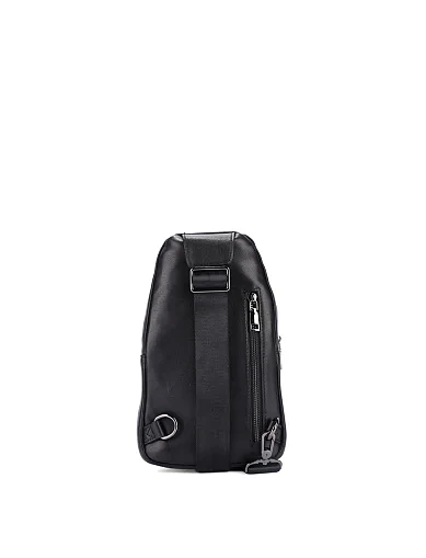 Чоловіча сумка шкіряна чорна (6537) - фото 3 - Miraton
