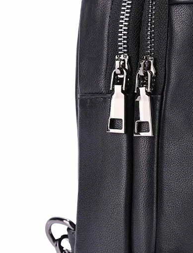 Чоловіча сумка шкіряна чорна (6537) - фото 4 - Miraton