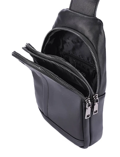 Чоловіча сумка шкіряна чорна (6537) - фото 5 - Miraton