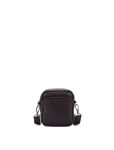 Чоловіча сумка крос-боді шкіряна коричнева (805-L) - фото 1 - Miraton