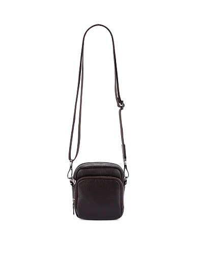 Чоловіча сумка крос-боді шкіряна коричнева (805-L) - фото 5 - Miraton