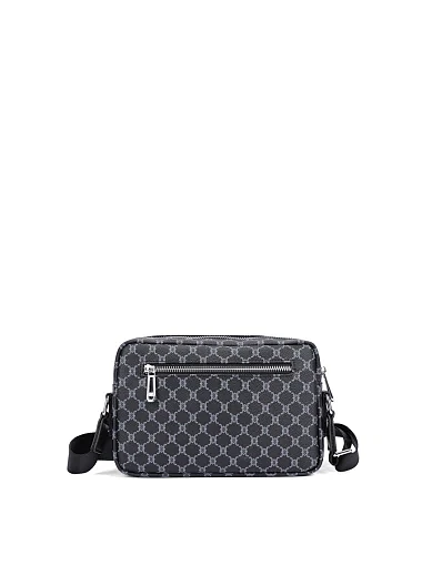 Чоловіча сумка через плече з екошкіри чорна (02030-3) - фото 3 - Miraton