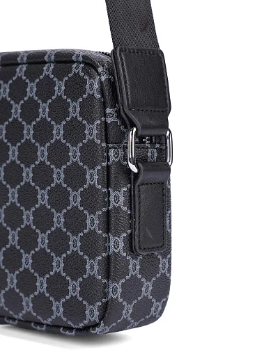 Чоловіча сумка через плече з екошкіри чорна (02030-3) - фото 5 - Miraton