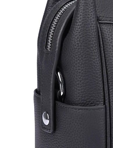 Мужской портфель кожаный черный - фото 4 - Miraton